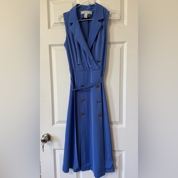 Liquorish Blue Double-Breasted Sleeveless Dress| US Size 4 - Picture 1 of 7